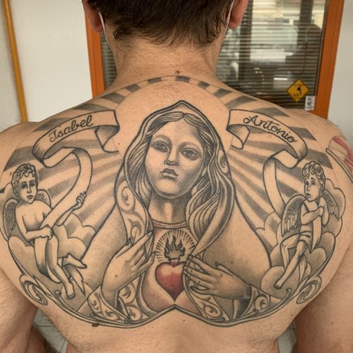 tattoo vierge marie ocus picus